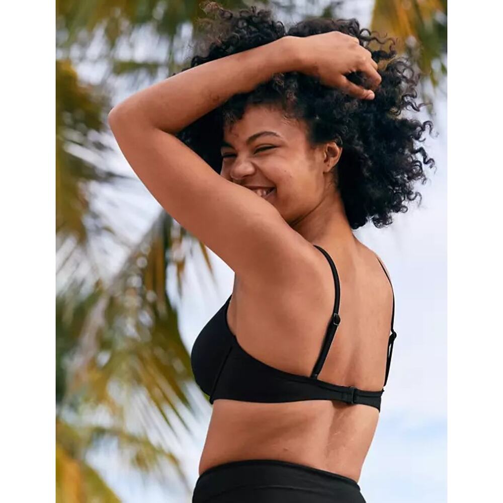 NWT Aerie OG Women's Lightly Lined Underwire Bikini Top True Black Size 32D - Picture 10 of 12